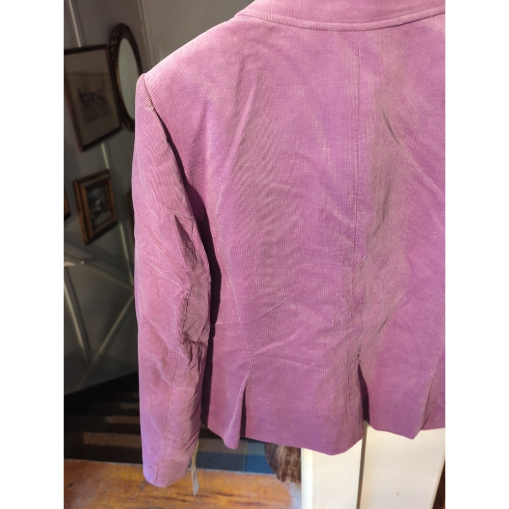 NWT Vintage Tahari Plum Purple Corduroy Blazer Stud Accents Size L Modern READ! - Picture 10 of 13